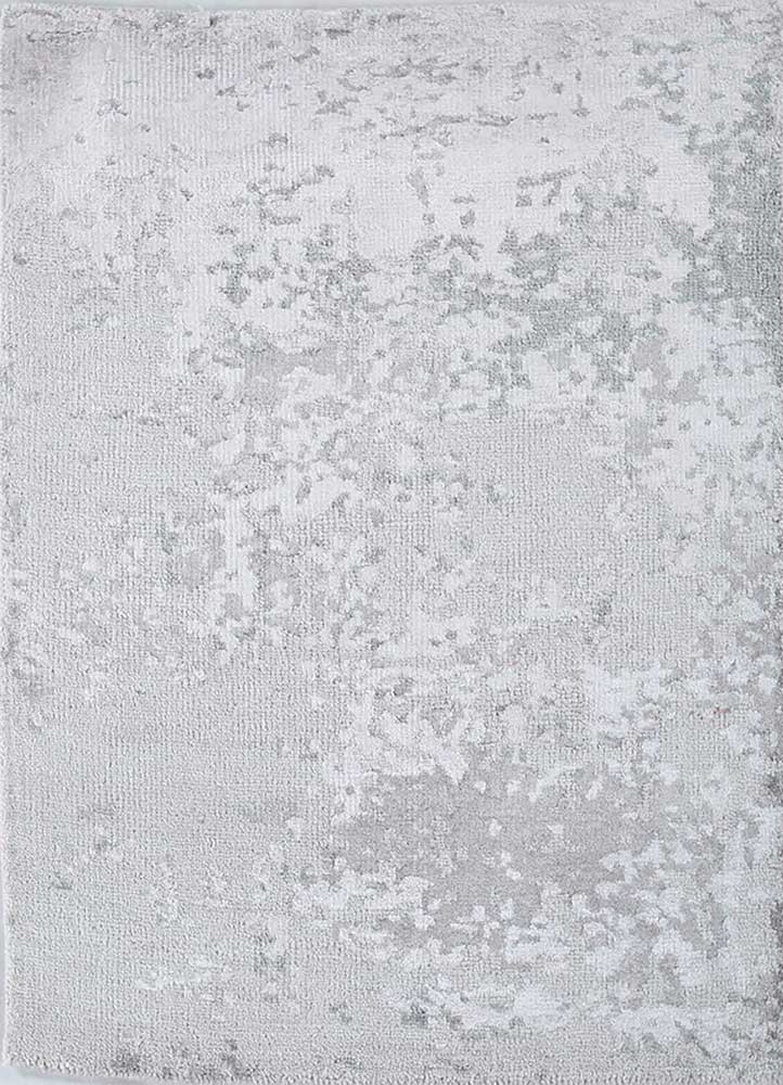  grey and black wool and bamboo silk Hand Knotted Rug