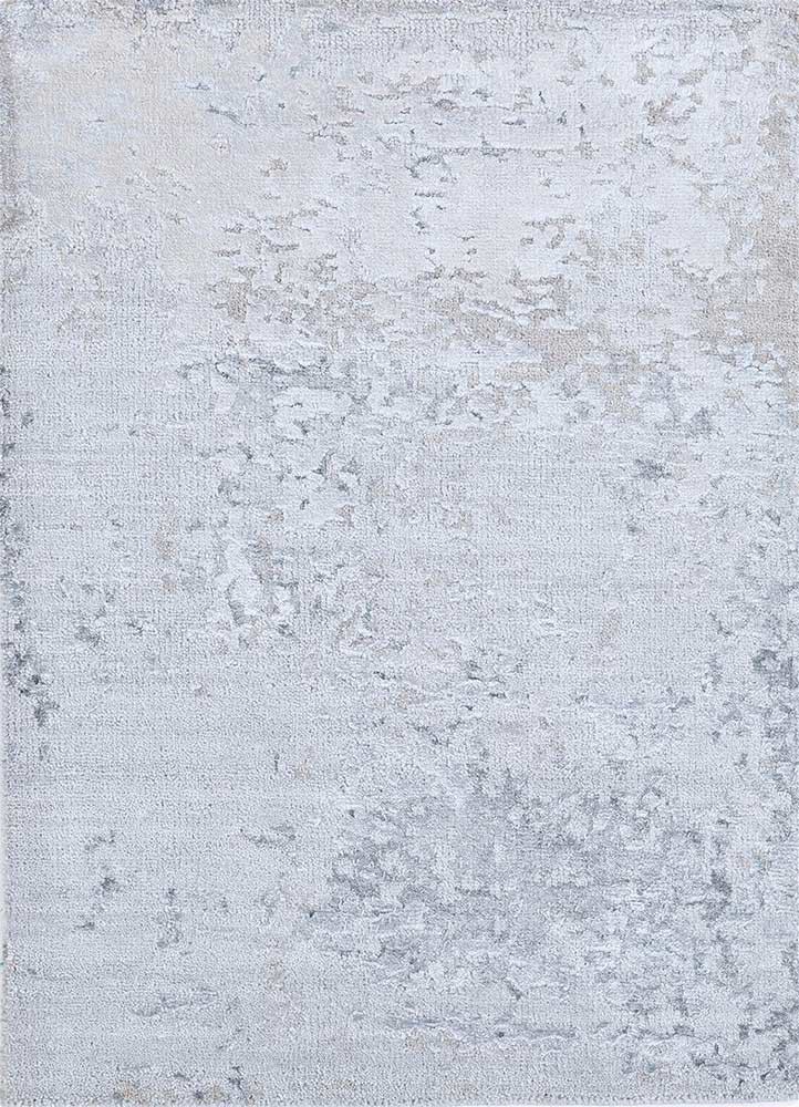  grey and black wool and bamboo silk Hand Knotted Rug