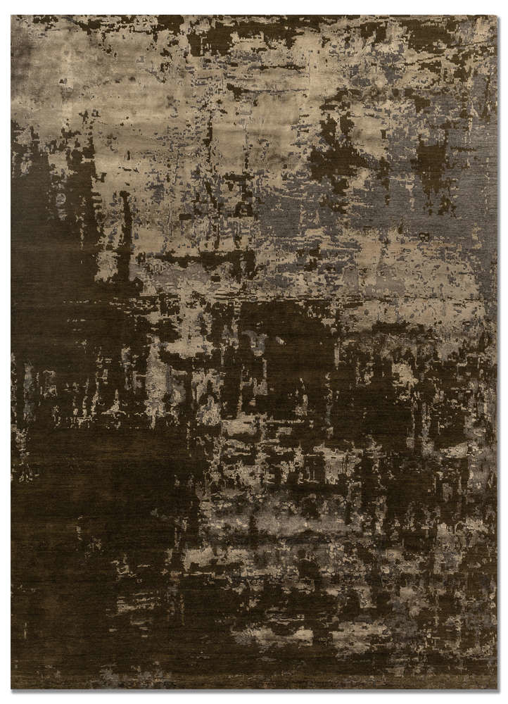  green wool and bamboo silk Hand Knotted Rug
