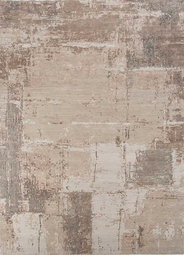 tattvam ivory wool and bamboo silk Hand Knotted Rug - HeadShot