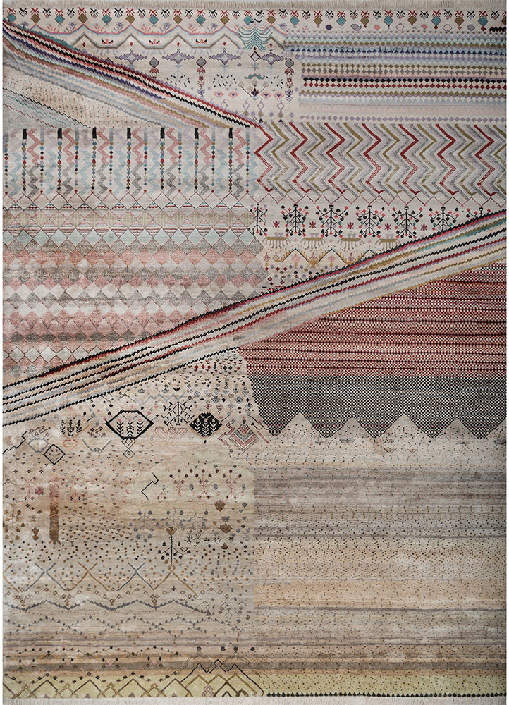 Teen Raaste ivory silk Hand Knotted Rug