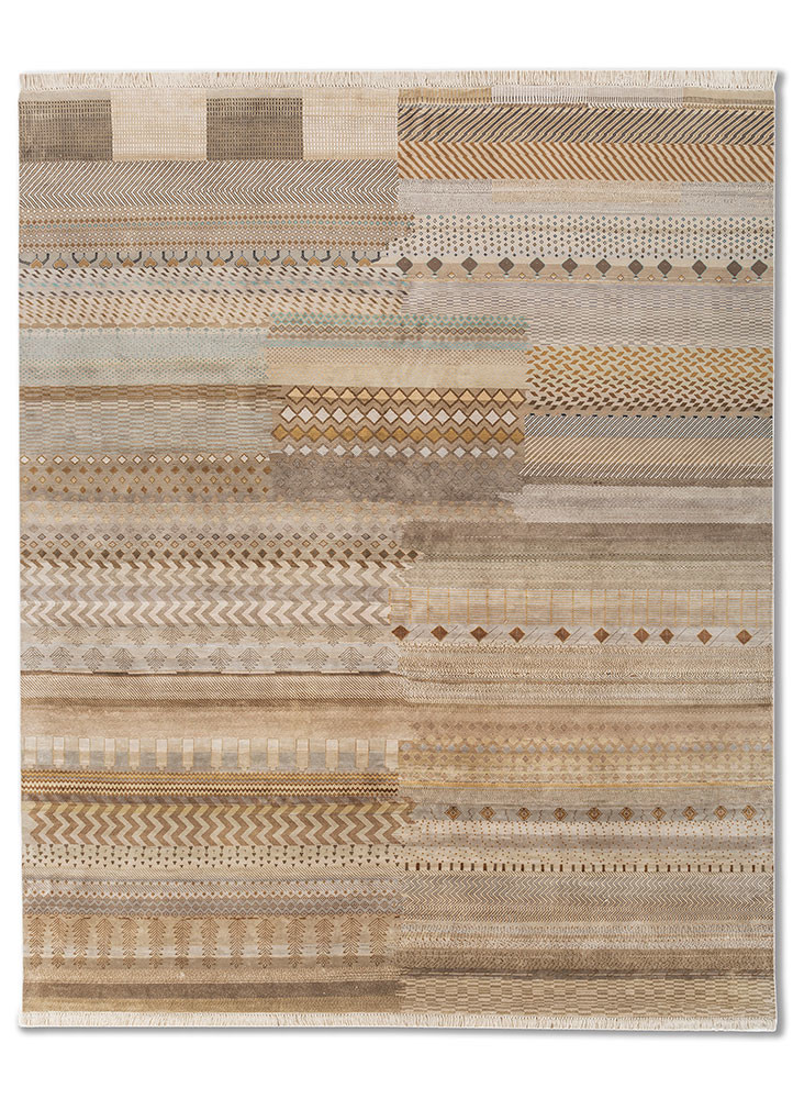 Shaant ivory silk Hand Knotted Rug