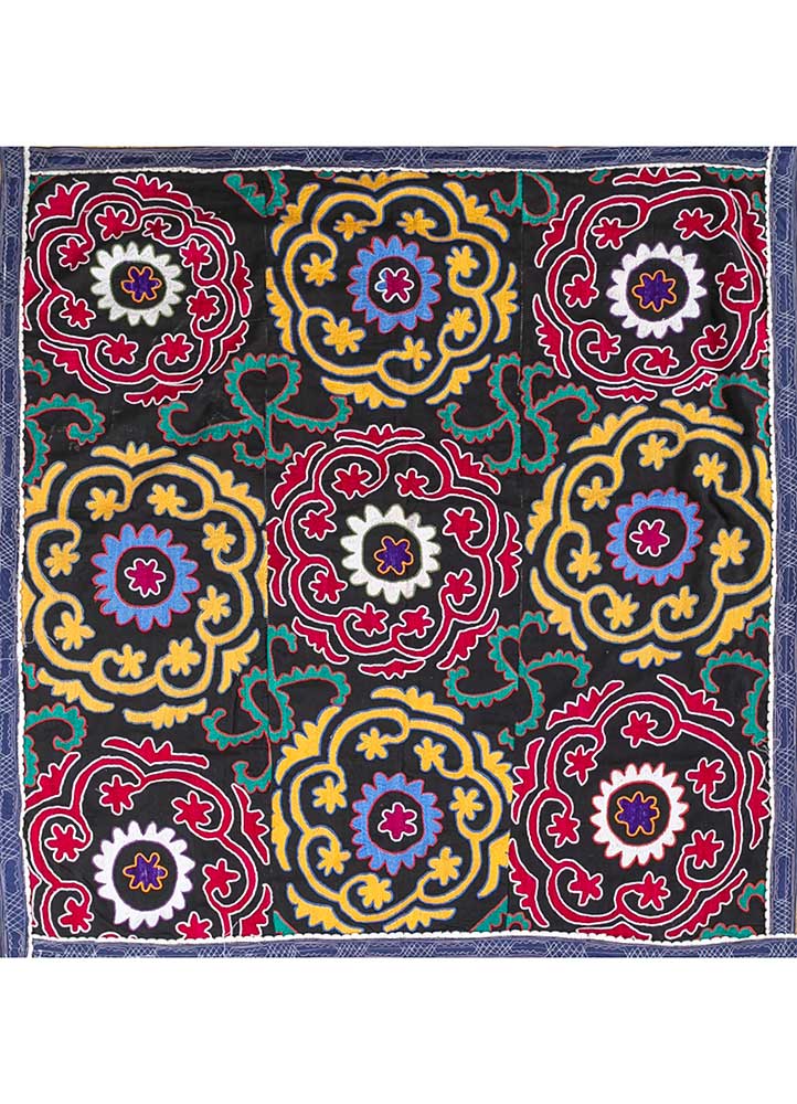 jean grey and black cotton Hand Loom Rug - HeadShot