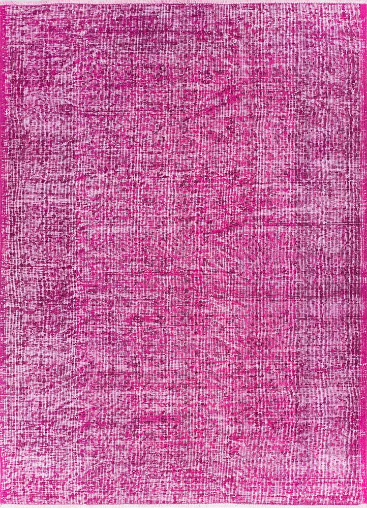 lacuna pink and purple wool Hand Knotted Rug - HeadShot