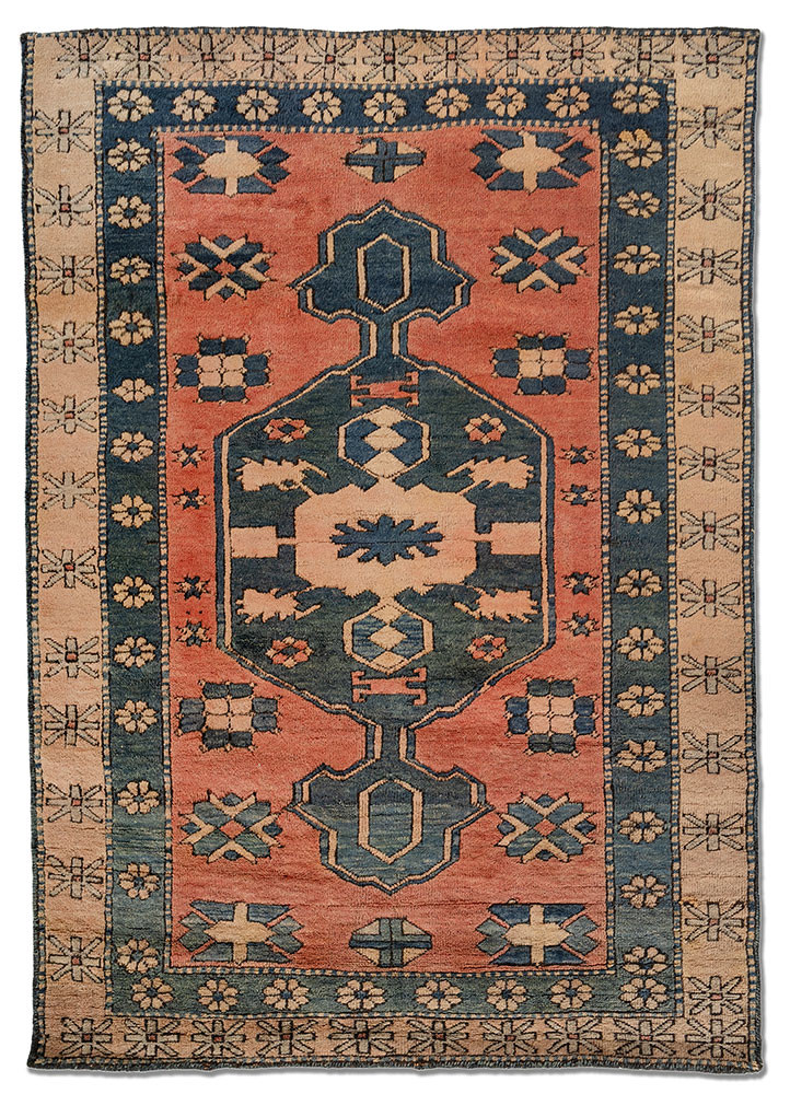 blue wool Hand Knotted Rug