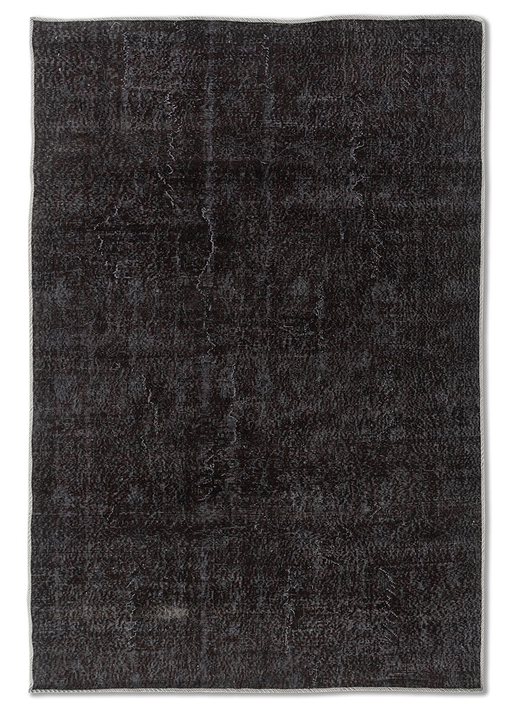 vintage grey and black wool Hand Knotted Rug - HeadShot vintage grey and black wool Hand Knotted Rug - HeadShot