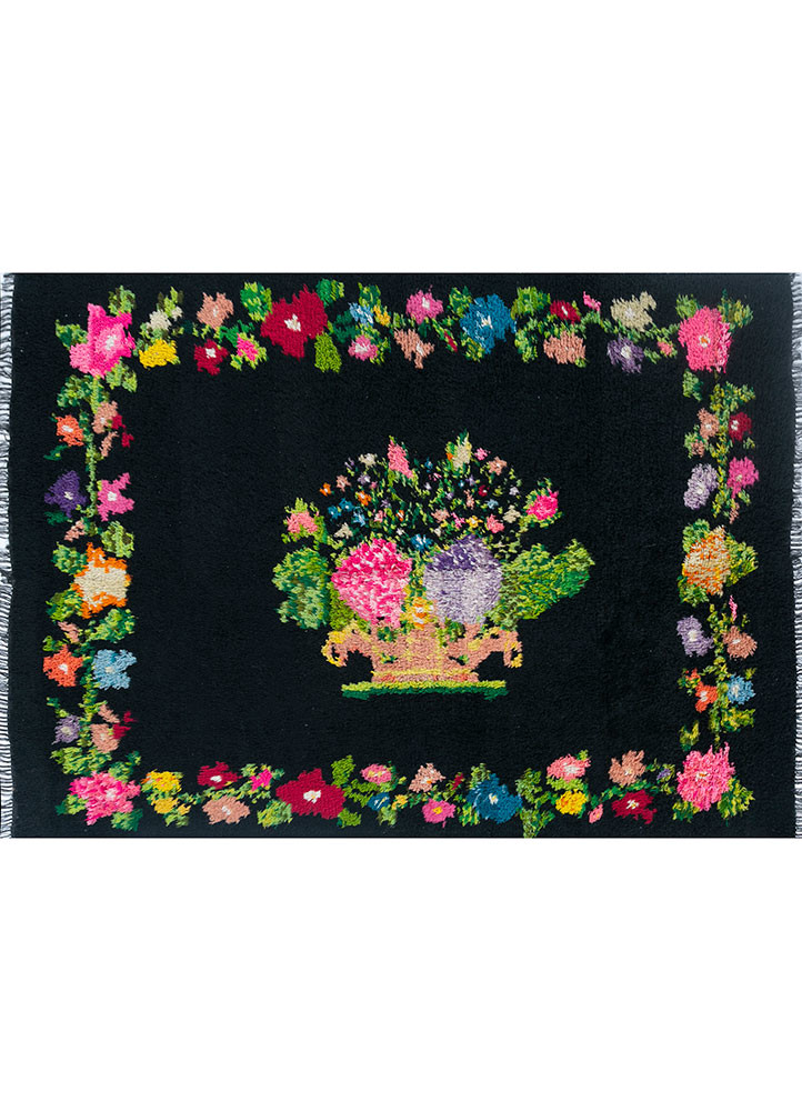  grey and black wool Hand Knotted Rug