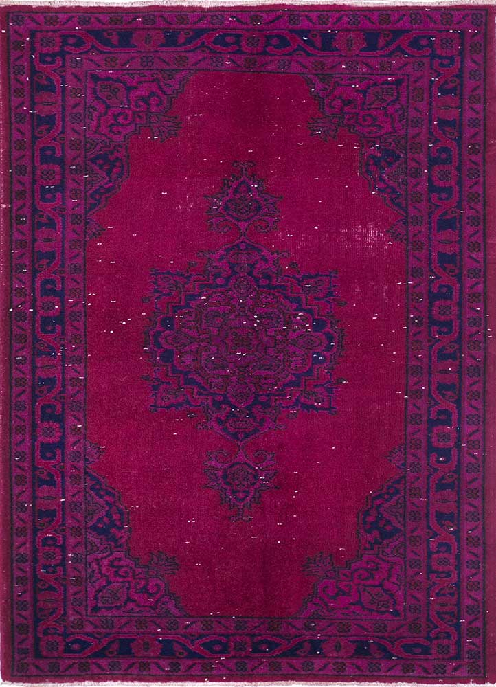 lacuna pink and purple wool Hand Knotted Rug - HeadShot