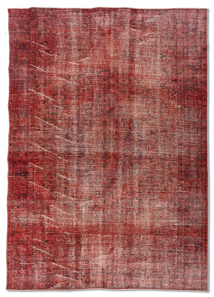 vintage red and orange wool Hand Knotted Rug - HeadShot vintage red and orange wool Hand Knotted Rug - HeadShot