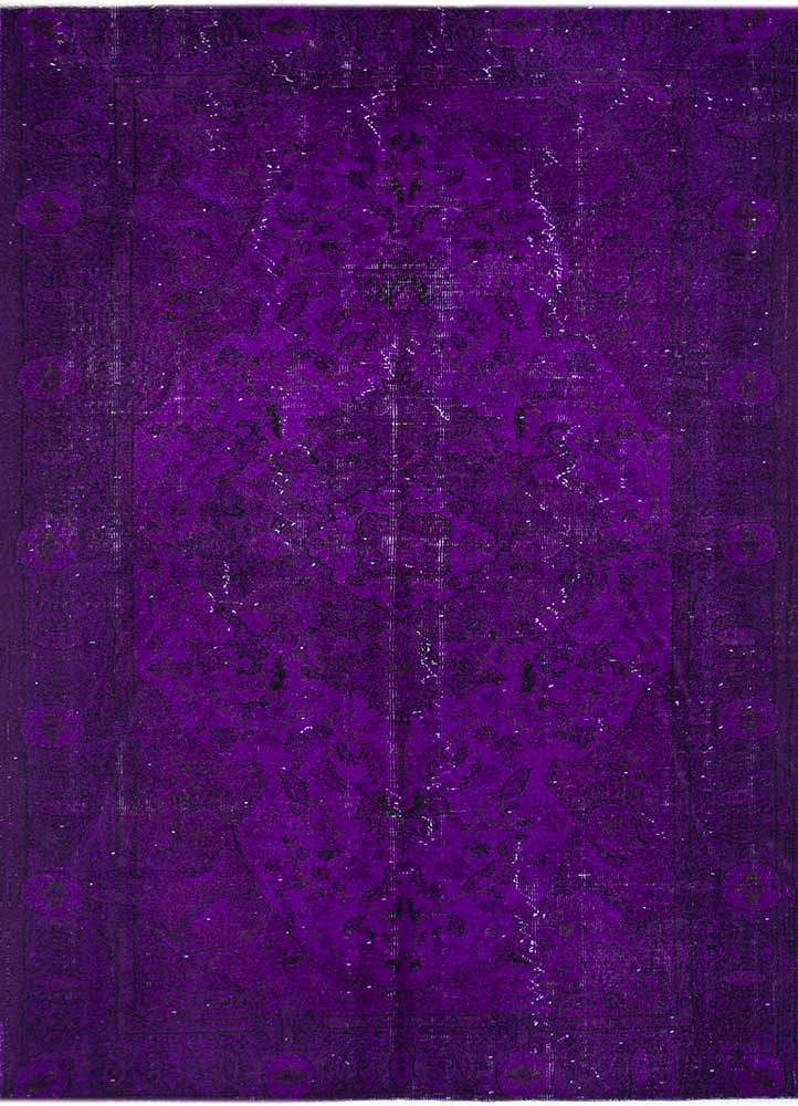 lacuna pink and purple wool Hand Knotted Rug - HeadShot