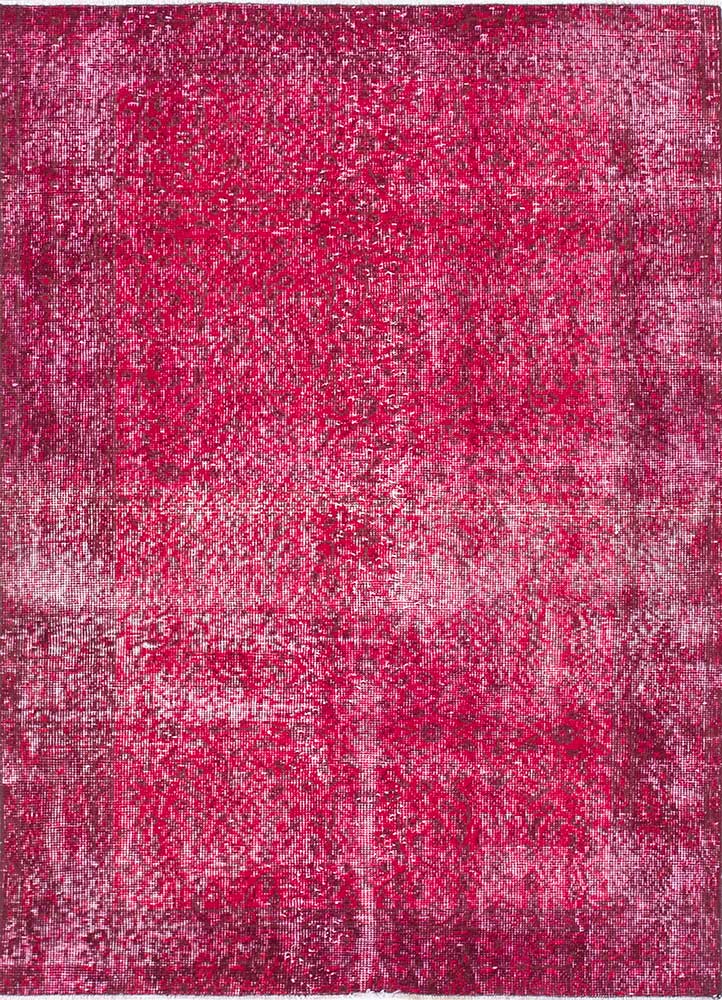 lacuna red and orange wool Hand Knotted Rug - HeadShot