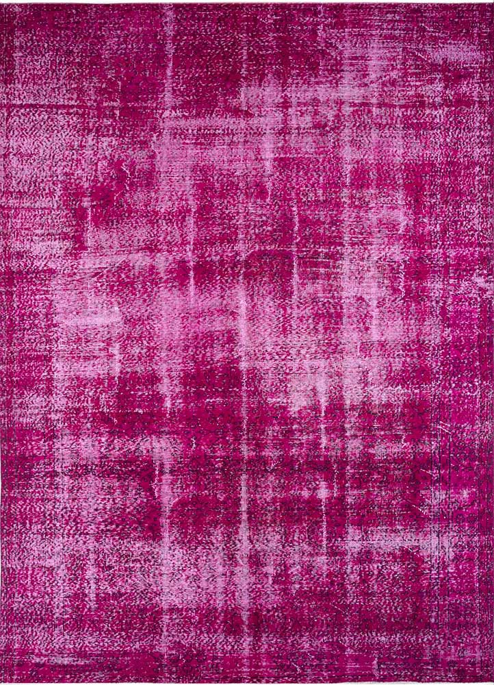  pink and purple wool Hand Knotted Rug
