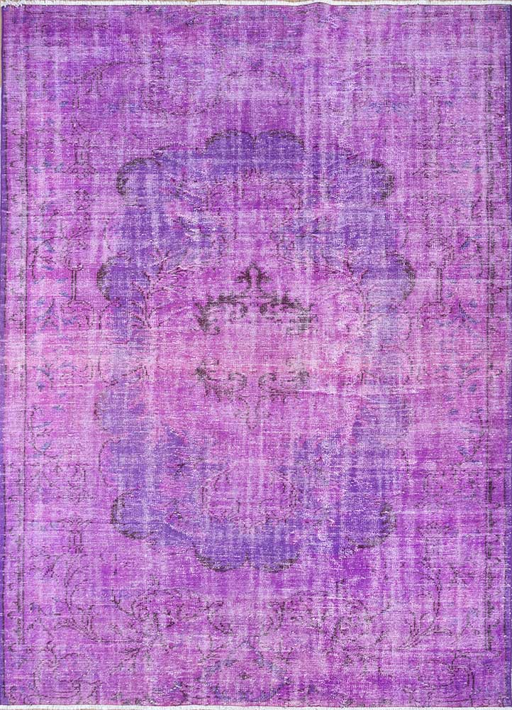  pink and purple wool Hand Knotted Rug