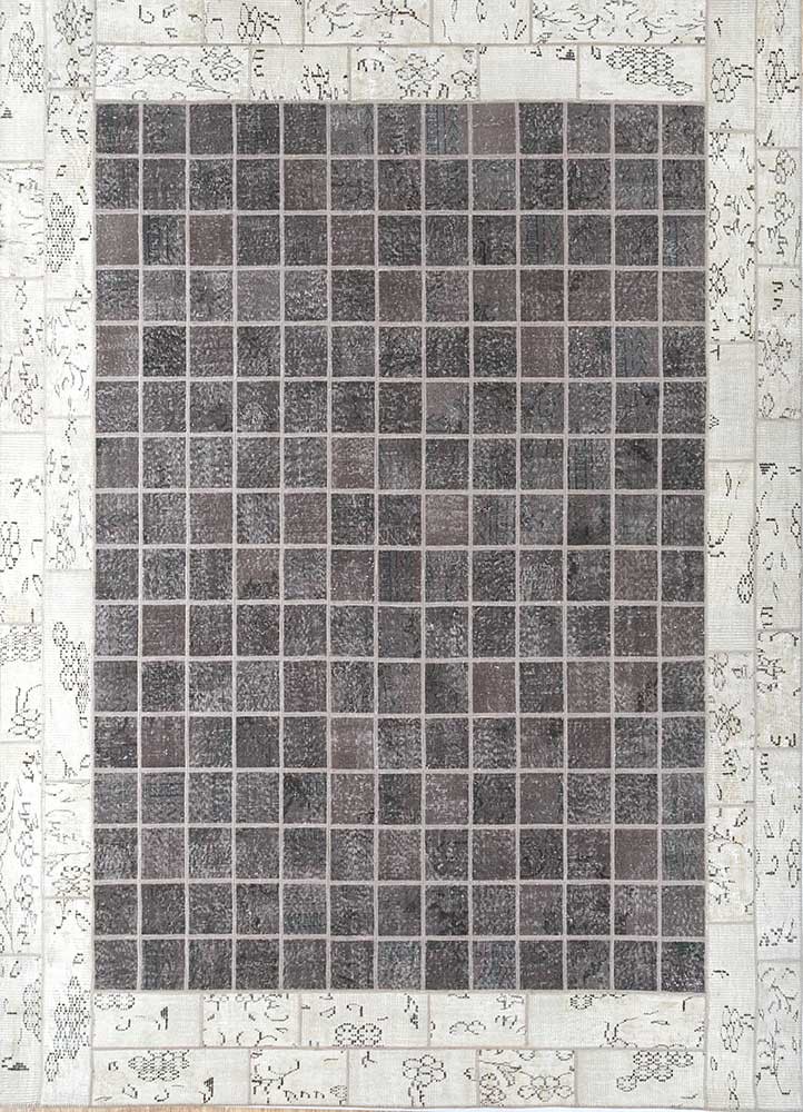  grey and black wool Hand Knotted Rug