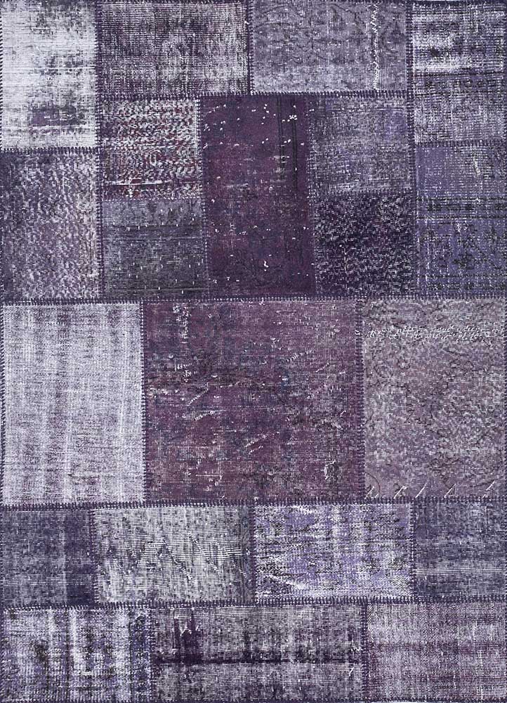 provenance pink and purple wool Hand Knotted Rug - HeadShot