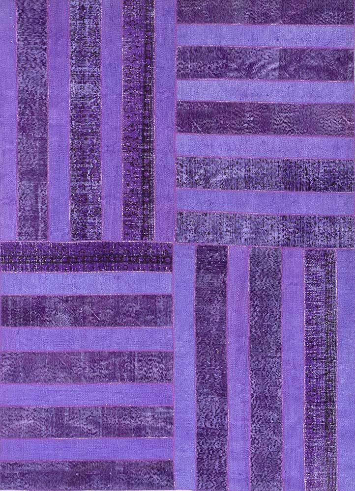 provenance pink and purple wool Hand Knotted Rug - HeadShot