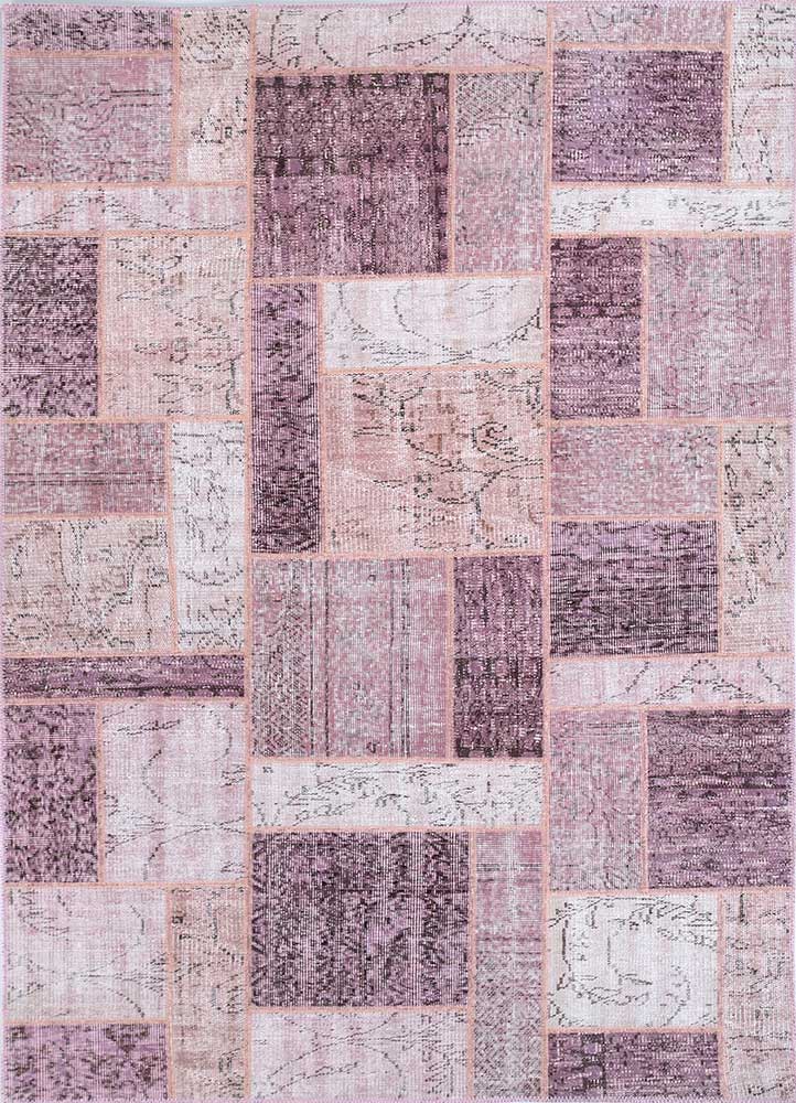 provenance pink and purple wool Hand Knotted Rug - HeadShot