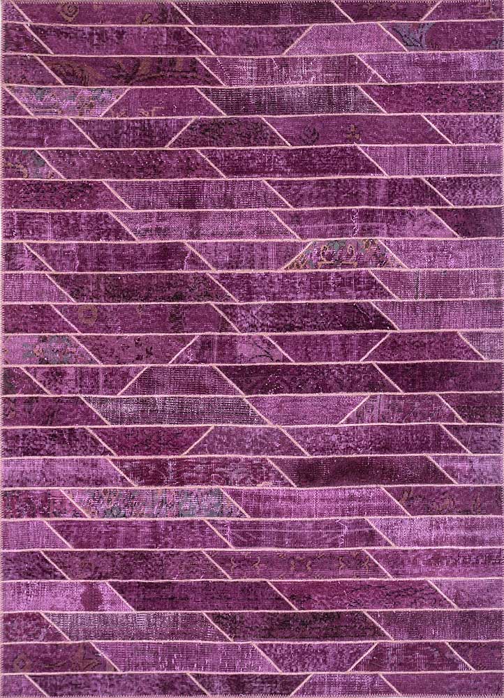 provenance pink and purple wool Hand Knotted Rug - HeadShot