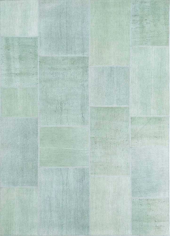  green wool Hand Knotted Rug