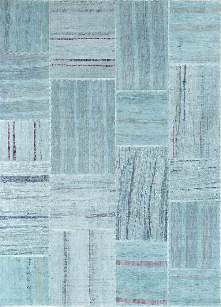  blue wool Hand Knotted Rug