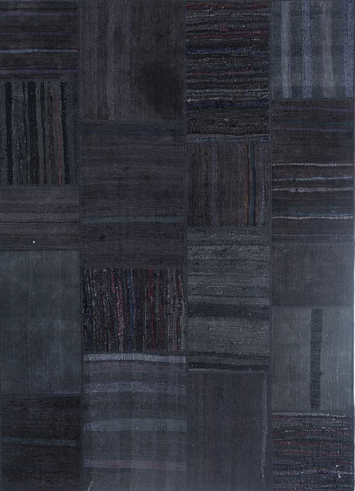  grey and black wool Hand Knotted Rug