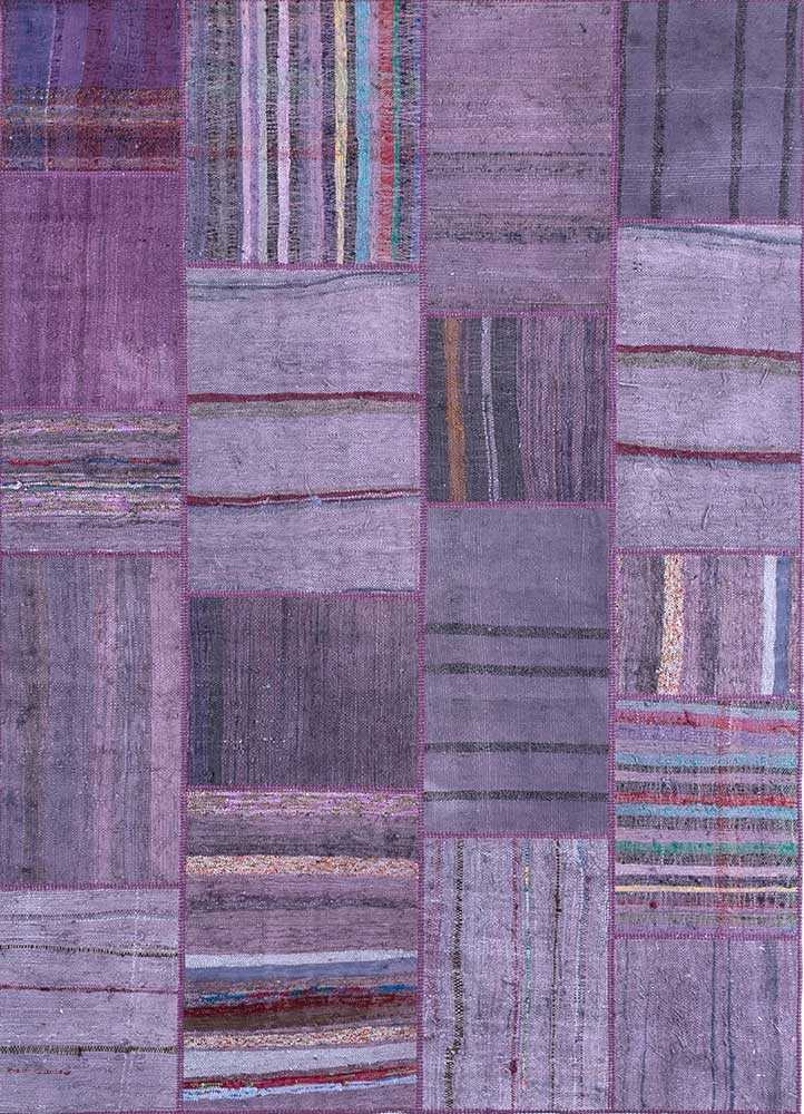 provenance pink and purple wool Hand Knotted Rug - HeadShot