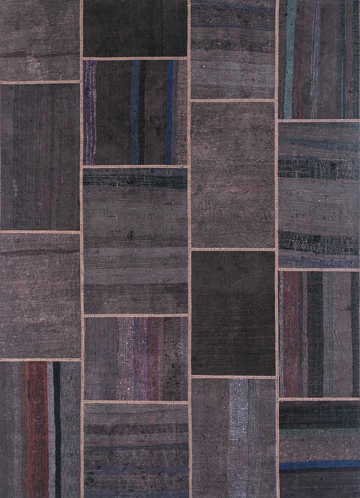  grey and black wool Hand Knotted Rug