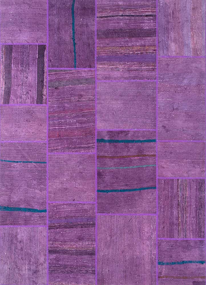 provenance pink and purple wool Hand Knotted Rug - HeadShot