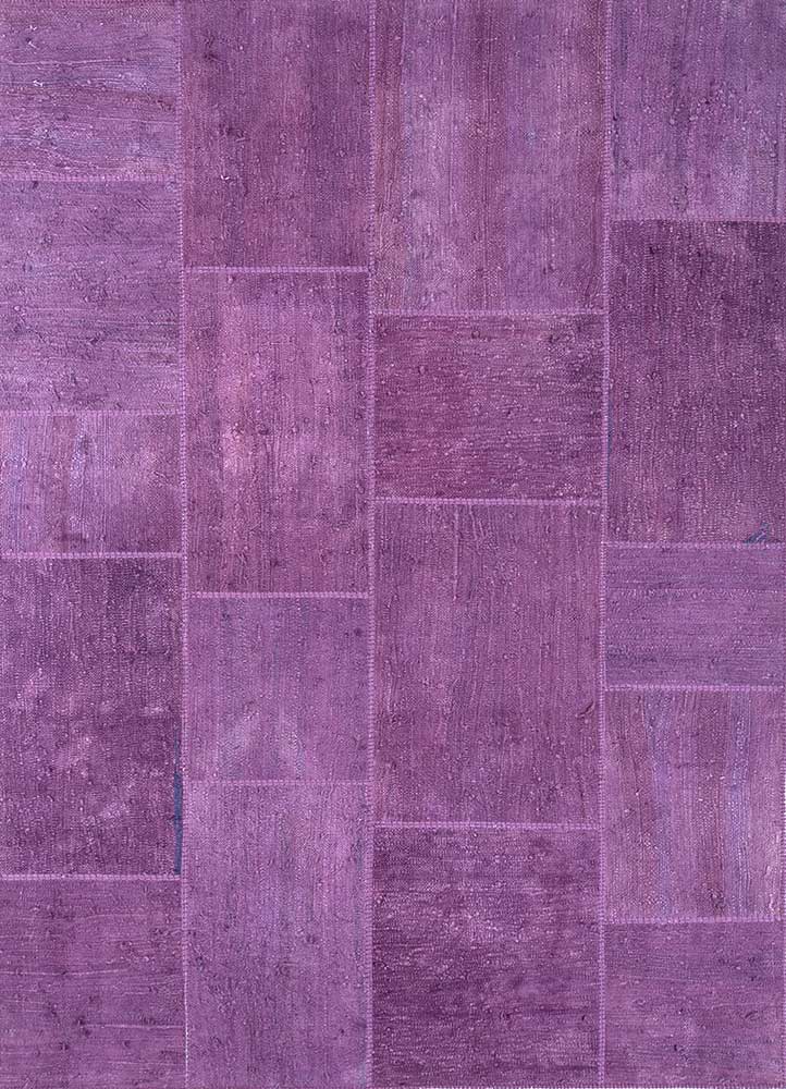 provenance pink and purple wool Hand Knotted Rug - HeadShot