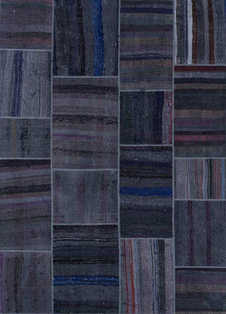  grey and black wool Hand Knotted Rug