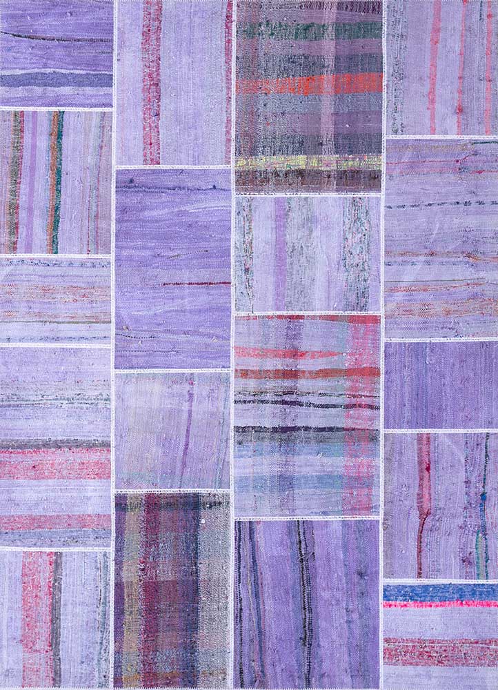 provenance pink and purple wool Hand Knotted Rug - HeadShot