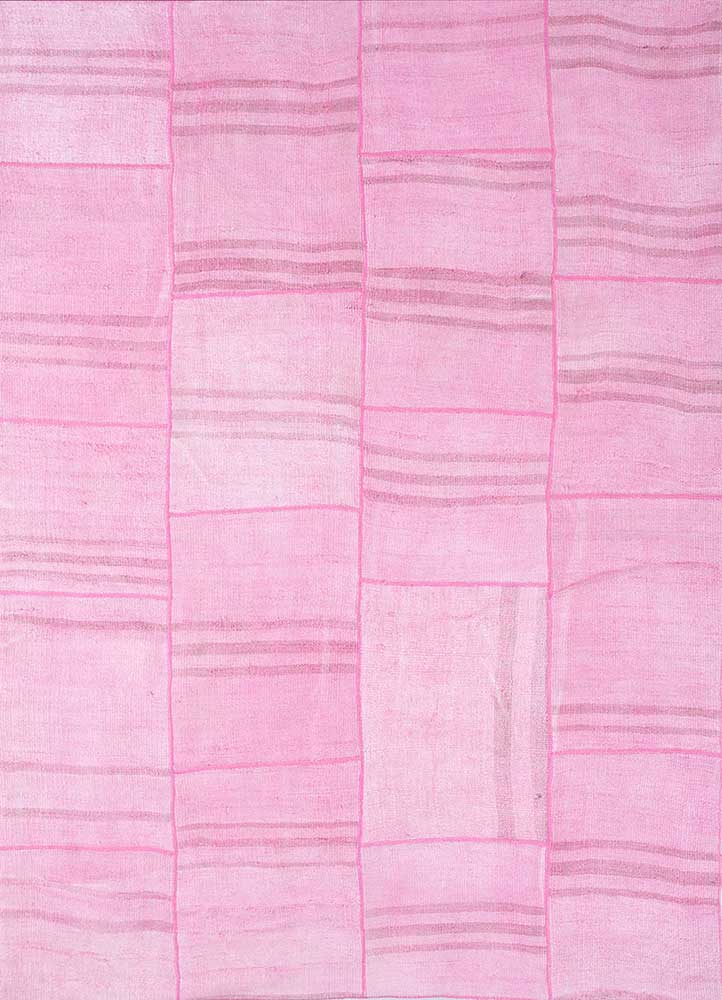 provenance pink and purple wool Hand Knotted Rug - HeadShot
