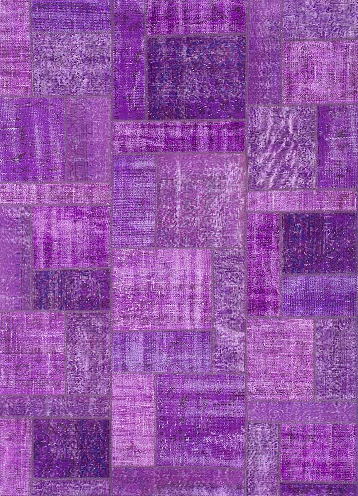 provenance pink and purple wool Hand Knotted Rug - HeadShot