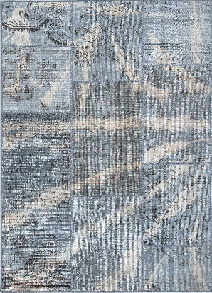 provenance blue wool Hand Knotted Rug - HeadShot