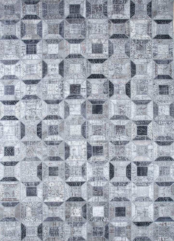  grey and black wool Hand Knotted Rug