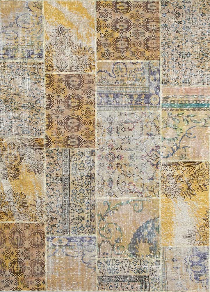 provenance gold wool Hand Knotted Rug - HeadShot