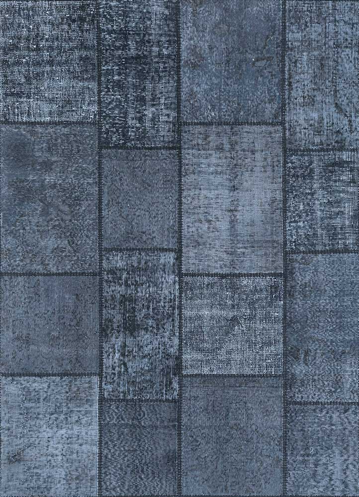 provenance grey and black wool Hand Knotted Rug - HeadShot