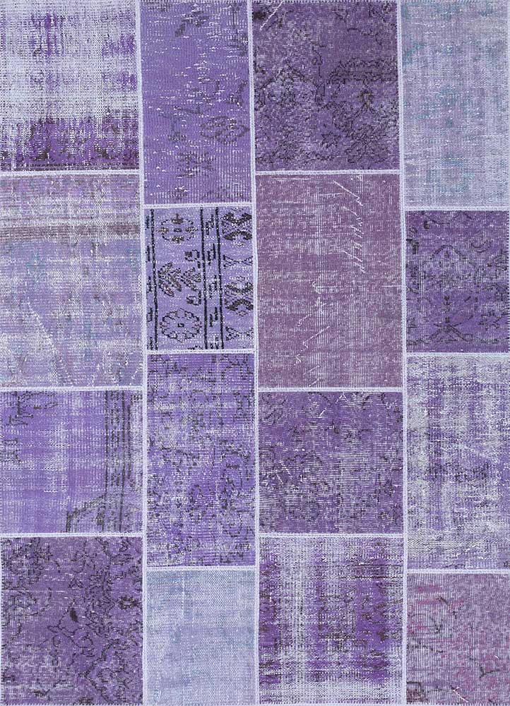 provenance pink and purple wool Hand Knotted Rug - HeadShot