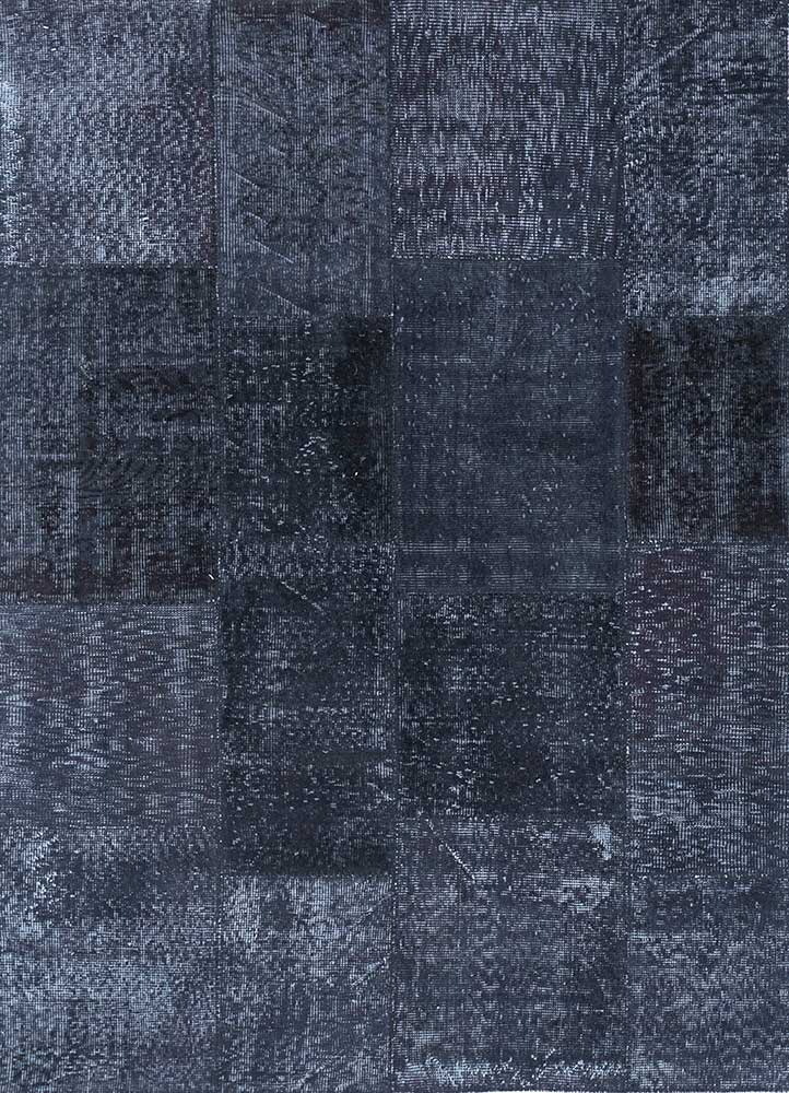 provenance grey and black wool Hand Knotted Rug - HeadShot