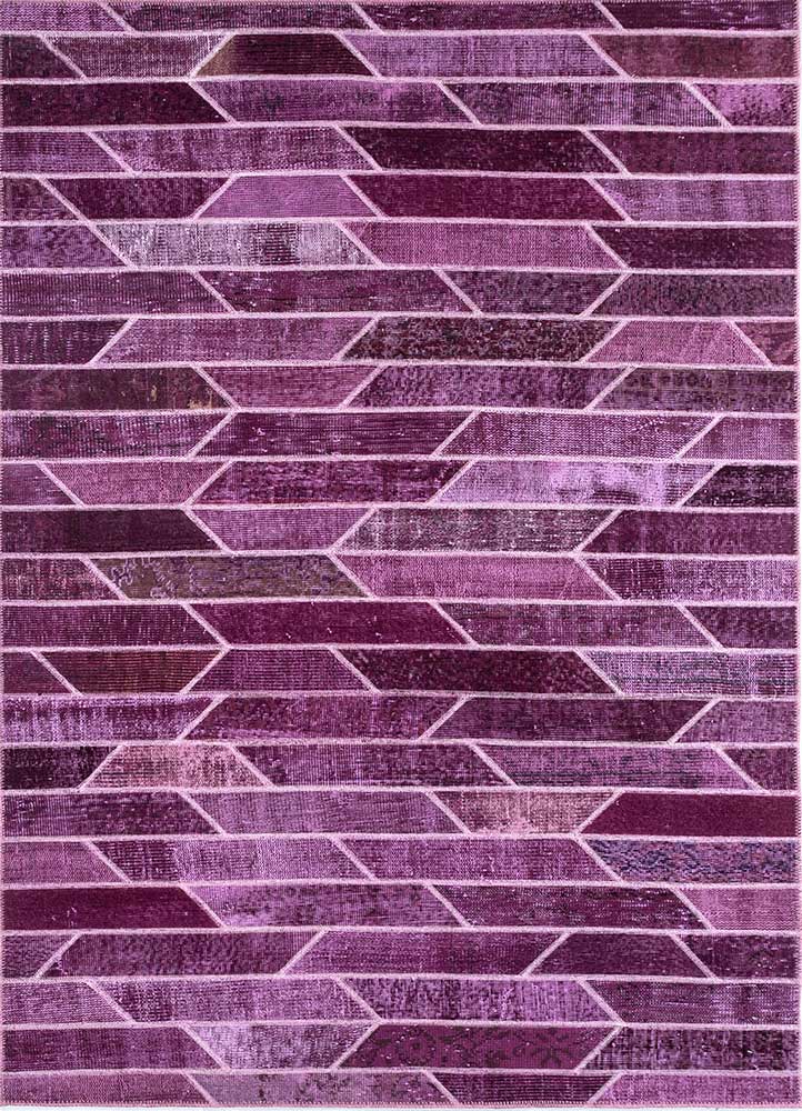 provenance pink and purple wool Hand Knotted Rug - HeadShot