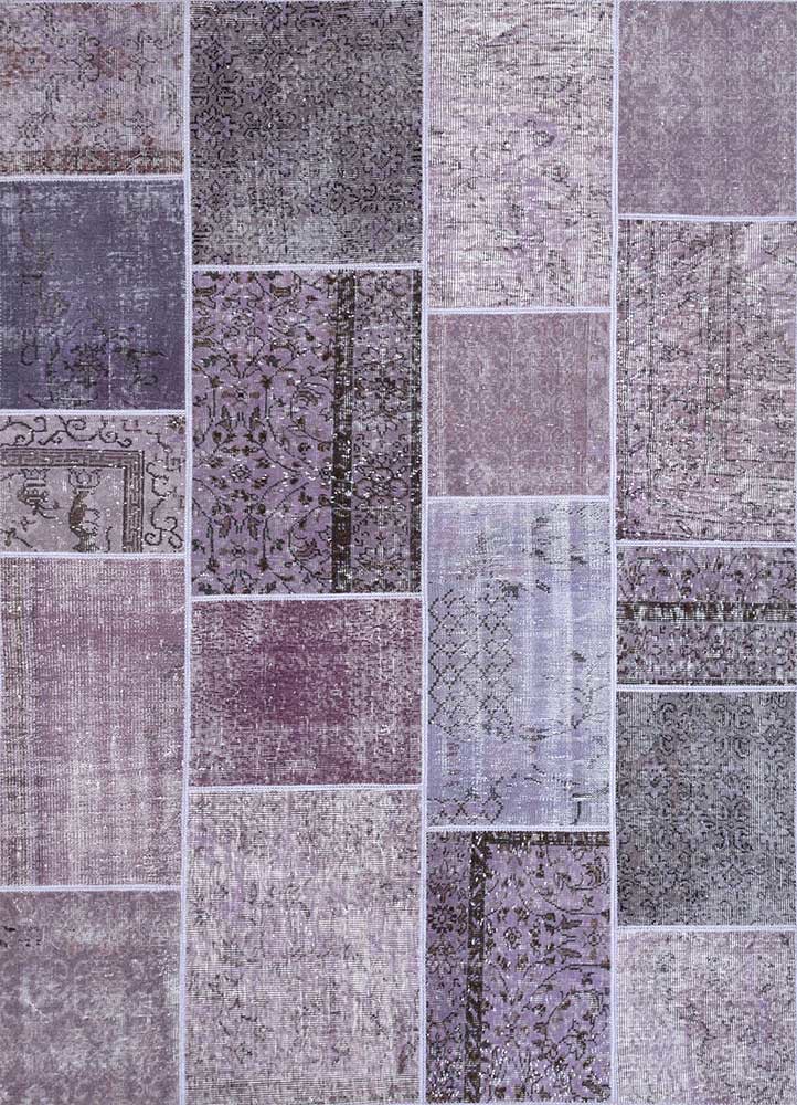  pink and purple wool Hand Knotted Rug