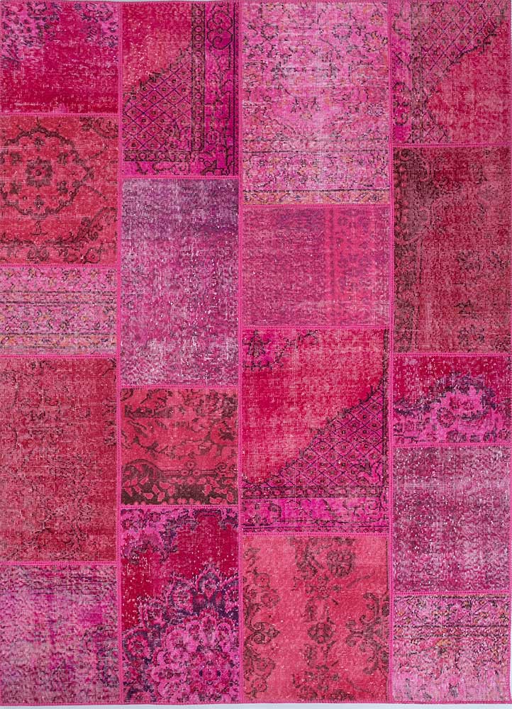  pink and purple wool Hand Knotted Rug