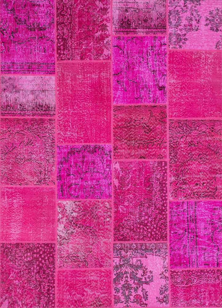 provenance pink and purple wool Hand Knotted Rug - HeadShot