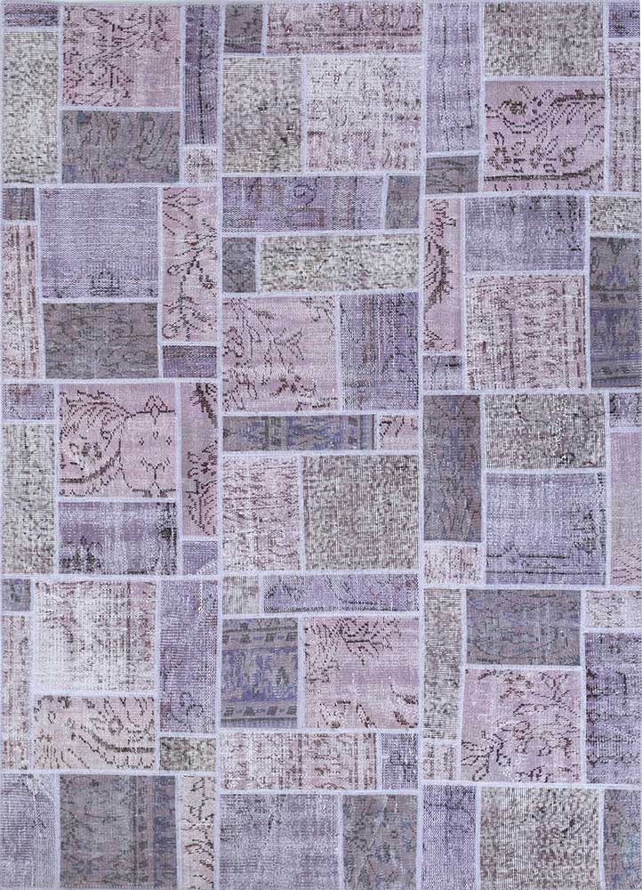 provenance pink and purple wool Hand Knotted Rug - HeadShot