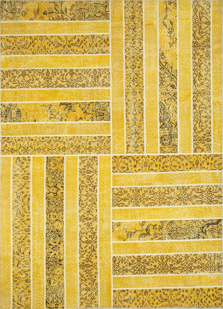 provenance gold wool Hand Knotted Rug - HeadShot