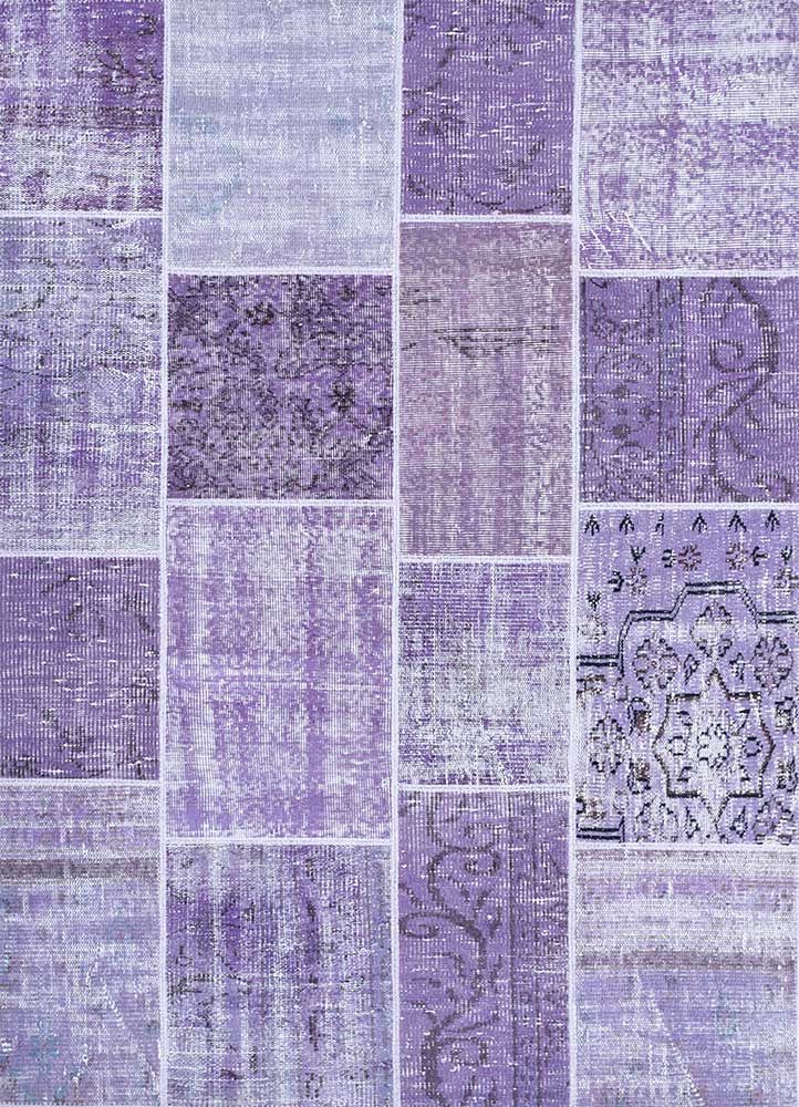 provenance pink and purple wool Hand Knotted Rug - HeadShot