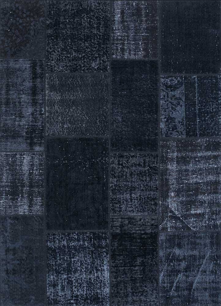 provenance grey and black wool Hand Knotted Rug - HeadShot