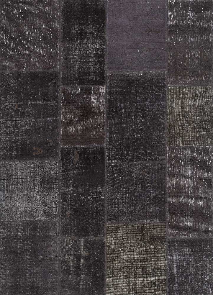 provenance grey and black wool Hand Knotted Rug - HeadShot