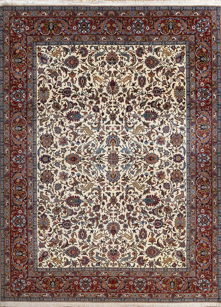 Sarouk, Iran (C.1990) ivory wool Hand Knotted Rug
