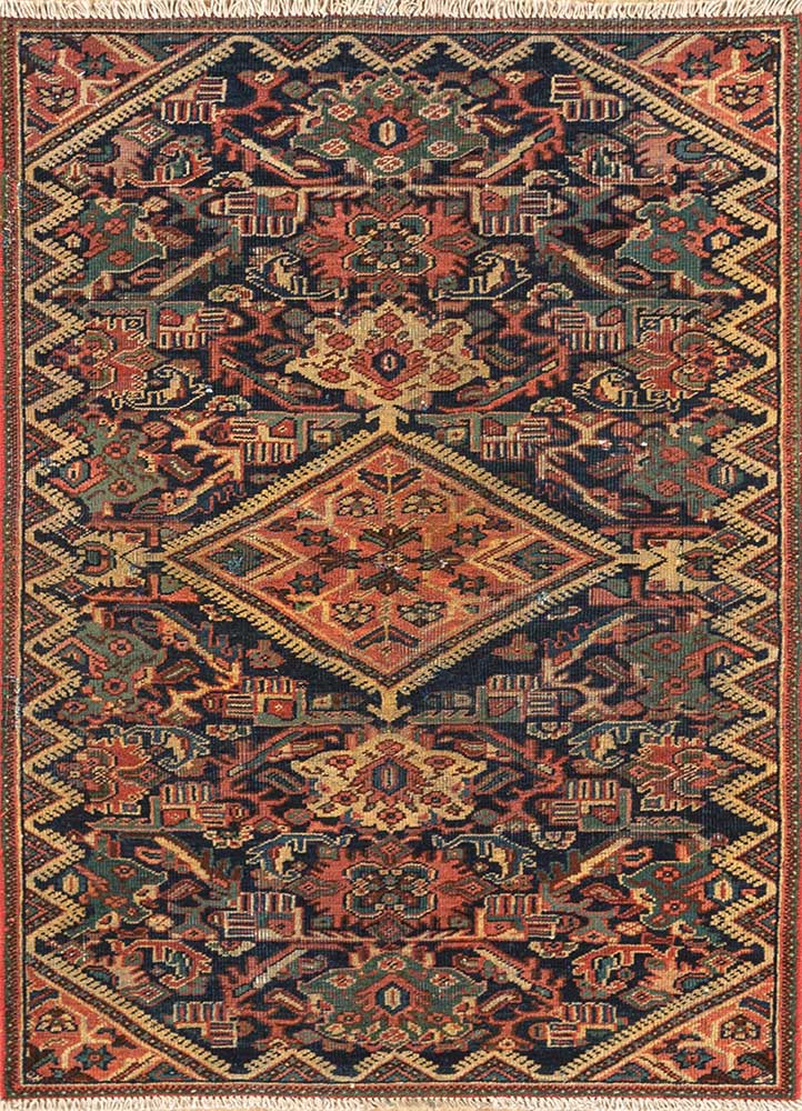 aalam gold wool Hand Knotted Rug - HeadShot